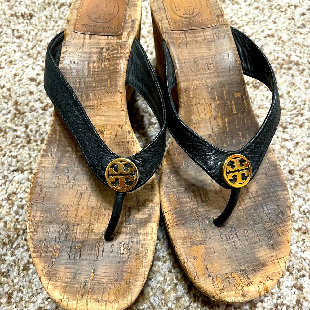 Tory Burch cork wedge sandals size 8